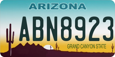 AZ license plate ABN8923