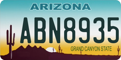 AZ license plate ABN8935