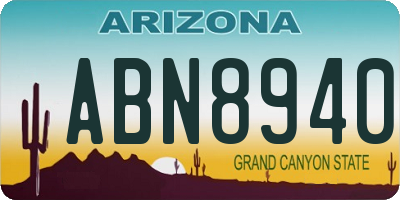AZ license plate ABN8940