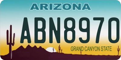 AZ license plate ABN8970