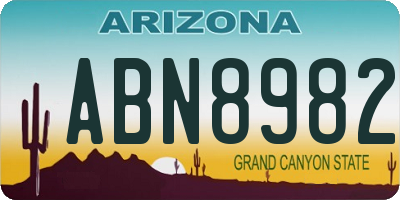 AZ license plate ABN8982