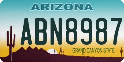 AZ license plate ABN8987