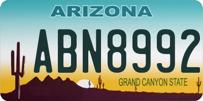 AZ license plate ABN8992