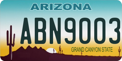 AZ license plate ABN9003