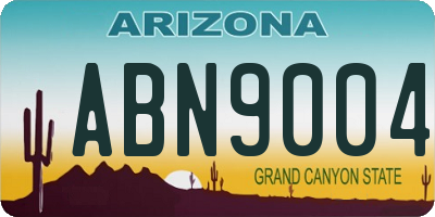 AZ license plate ABN9004