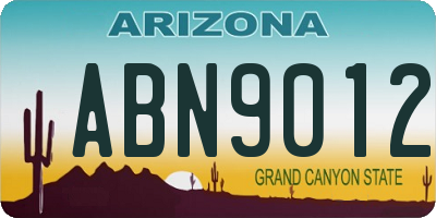AZ license plate ABN9012