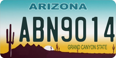 AZ license plate ABN9014