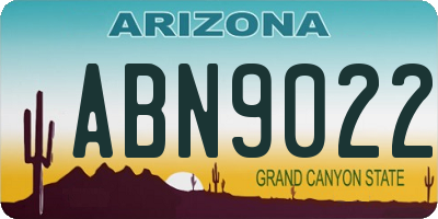AZ license plate ABN9022