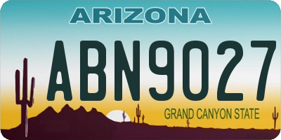 AZ license plate ABN9027
