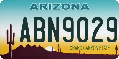 AZ license plate ABN9029