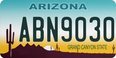 AZ license plate ABN9030
