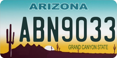 AZ license plate ABN9033