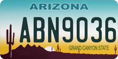 AZ license plate ABN9036