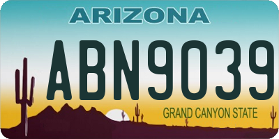 AZ license plate ABN9039