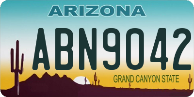 AZ license plate ABN9042