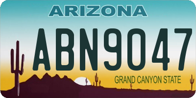 AZ license plate ABN9047