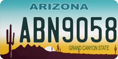AZ license plate ABN9058
