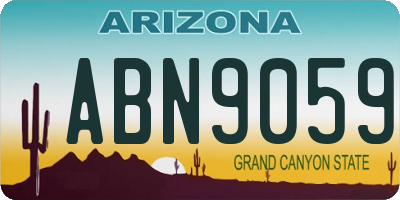 AZ license plate ABN9059