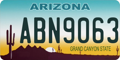 AZ license plate ABN9063