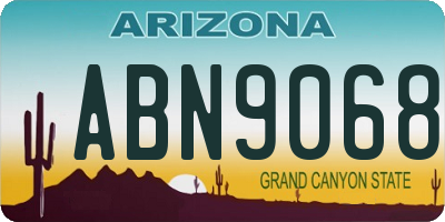 AZ license plate ABN9068