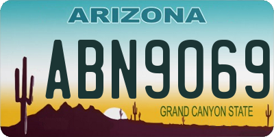 AZ license plate ABN9069