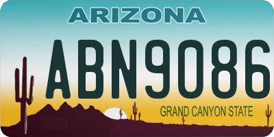 AZ license plate ABN9086