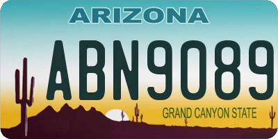AZ license plate ABN9089