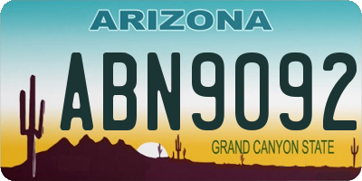 AZ license plate ABN9092