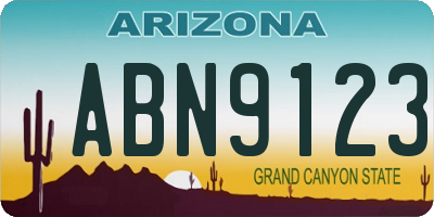 AZ license plate ABN9123