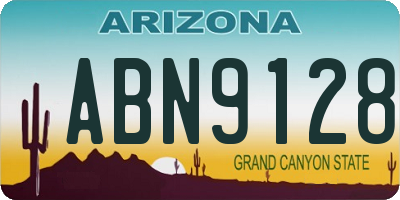 AZ license plate ABN9128