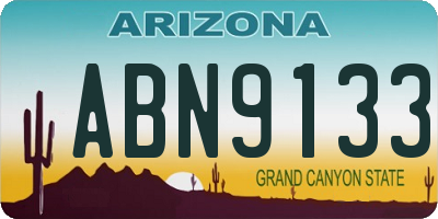 AZ license plate ABN9133