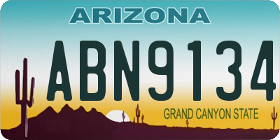 AZ license plate ABN9134