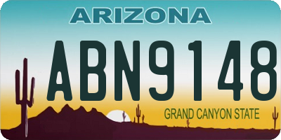 AZ license plate ABN9148