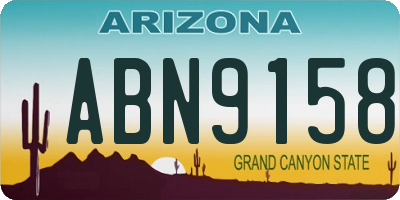 AZ license plate ABN9158