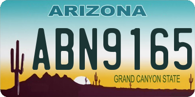 AZ license plate ABN9165