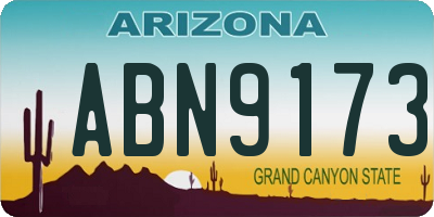 AZ license plate ABN9173