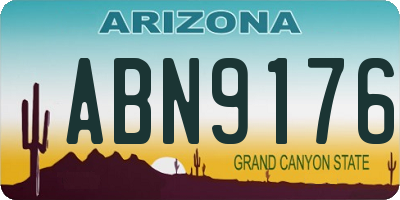 AZ license plate ABN9176