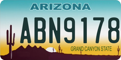AZ license plate ABN9178