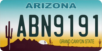 AZ license plate ABN9191