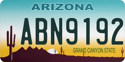 AZ license plate ABN9192