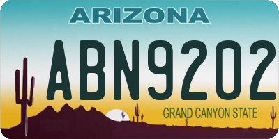 AZ license plate ABN9202