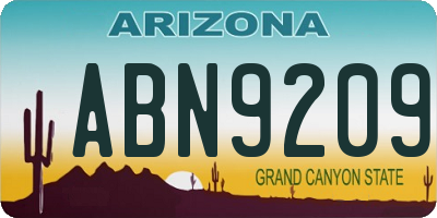 AZ license plate ABN9209