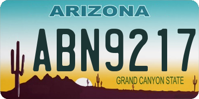 AZ license plate ABN9217