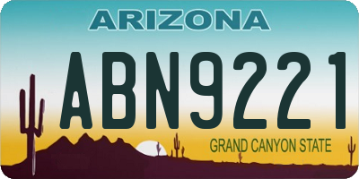 AZ license plate ABN9221