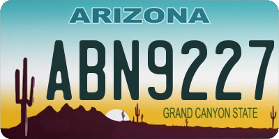 AZ license plate ABN9227