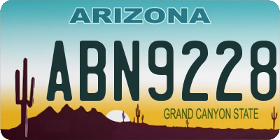 AZ license plate ABN9228