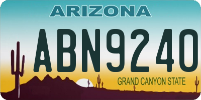AZ license plate ABN9240