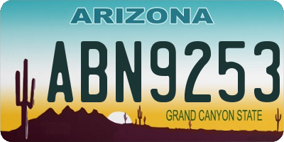 AZ license plate ABN9253