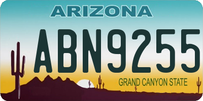 AZ license plate ABN9255