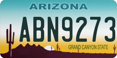 AZ license plate ABN9273